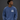 A man wearing a washed blue crewneck sweatshirt with a white graphic print on the left chest that reads 'GOOD QUALITY HUMAN' and 'EST. 2024'.