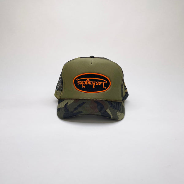 LOS ANGELES DUTCH "CAMO" TRUCKER/ORANGE