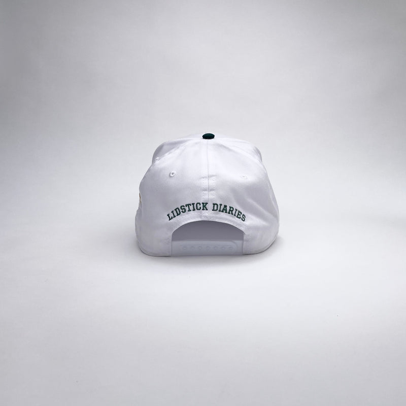 LOS ANGELES REBEL 5 PANEL MID PROFILE BASEBALL CAP/WHITE/GREEN