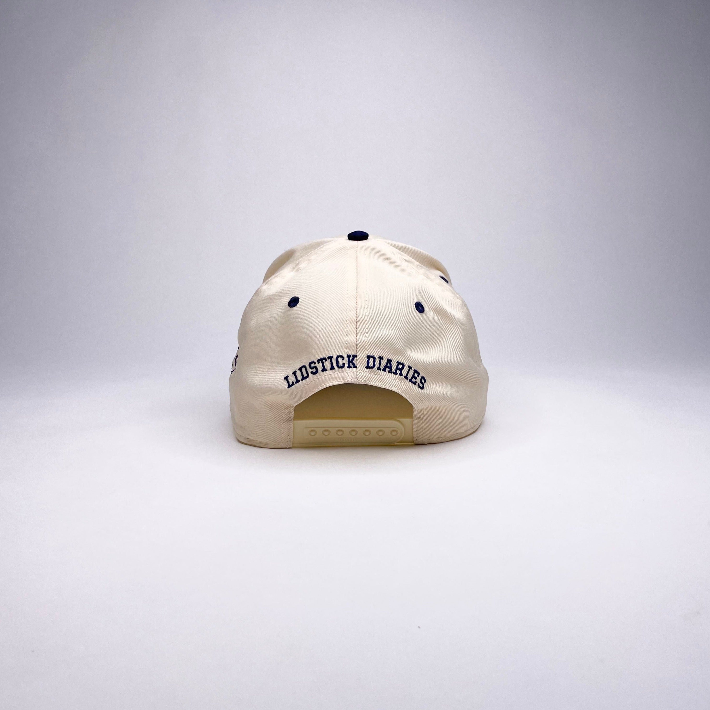 MALIBU 5 PANEL MID PROFILE BASEBALL CAP/NATURAL/NAVY