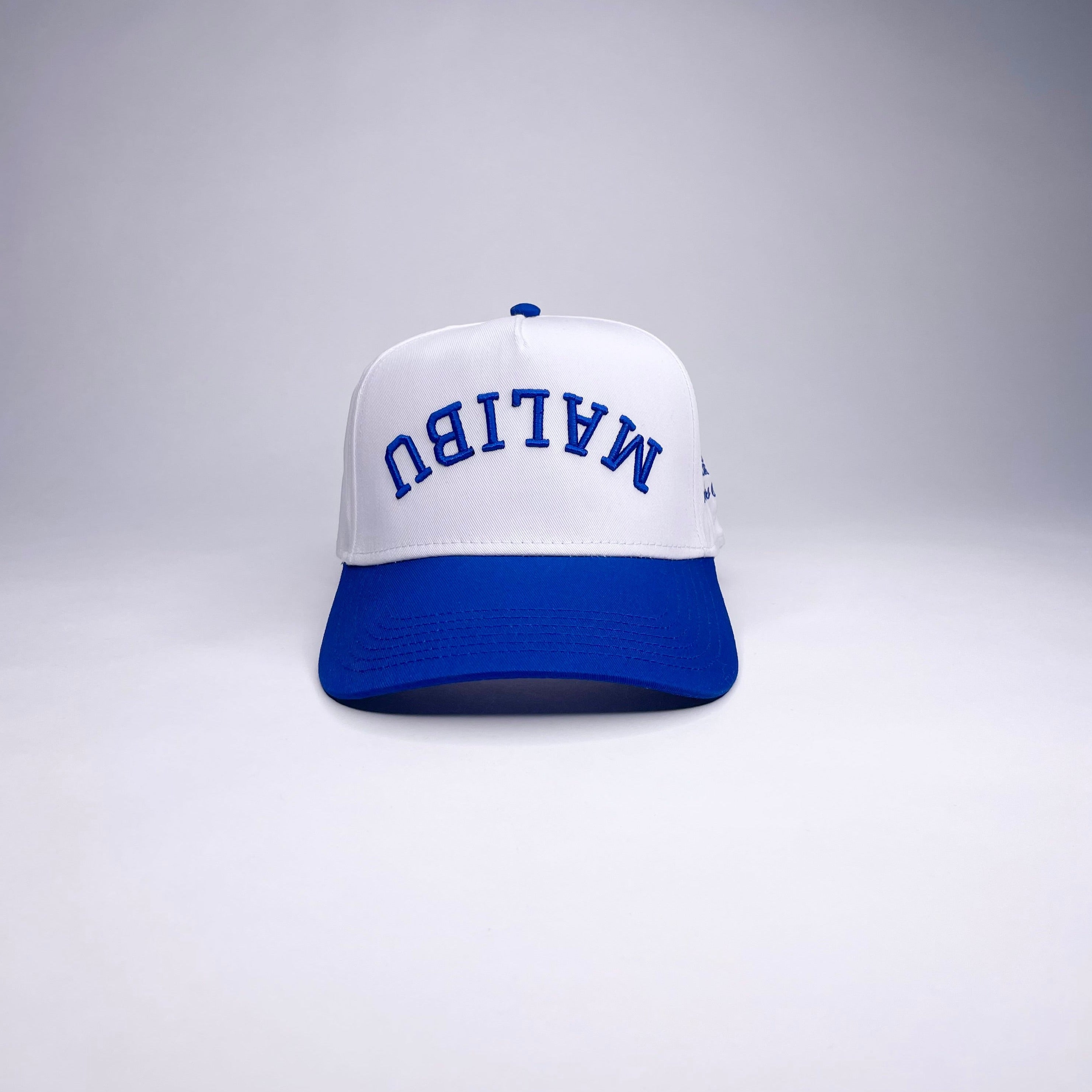 MALIBU 5 PANEL MID PROFILE BASEBALL CAP/WHITE/ROYAL
