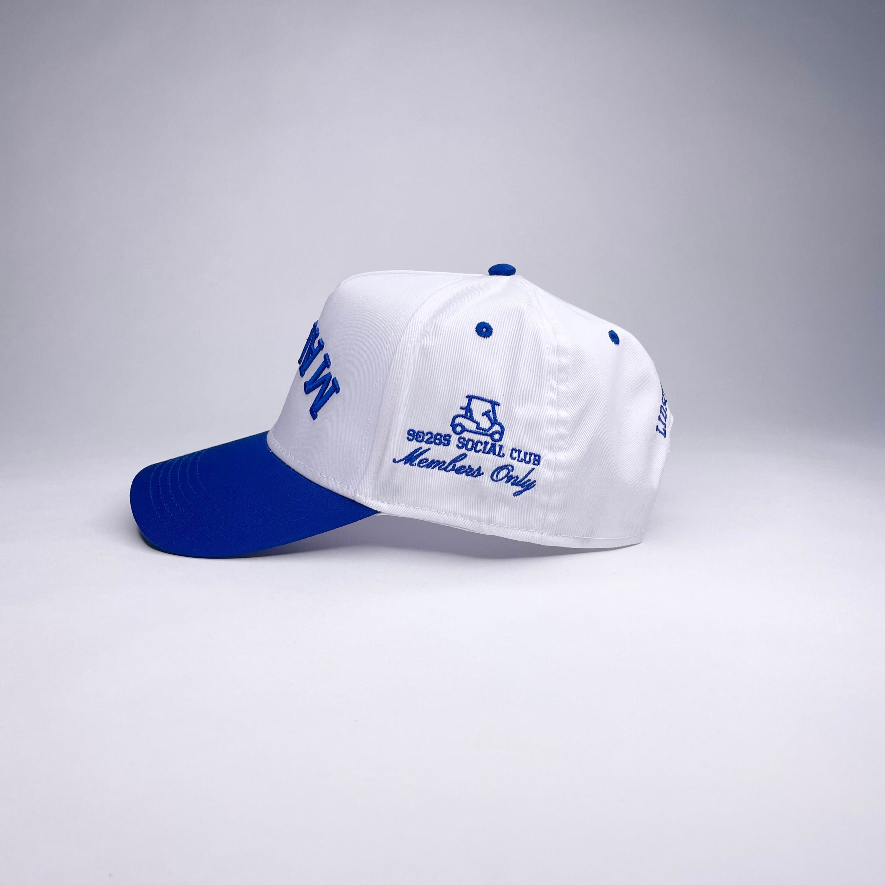 MALIBU 5 PANEL MID PROFILE BASEBALL CAP/WHITE/ROYAL