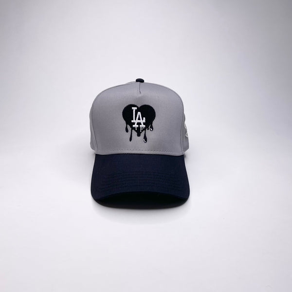 LA DRIP 5 PANEL MID PROFILE BASEBALL CAP/GRAY/BLACK