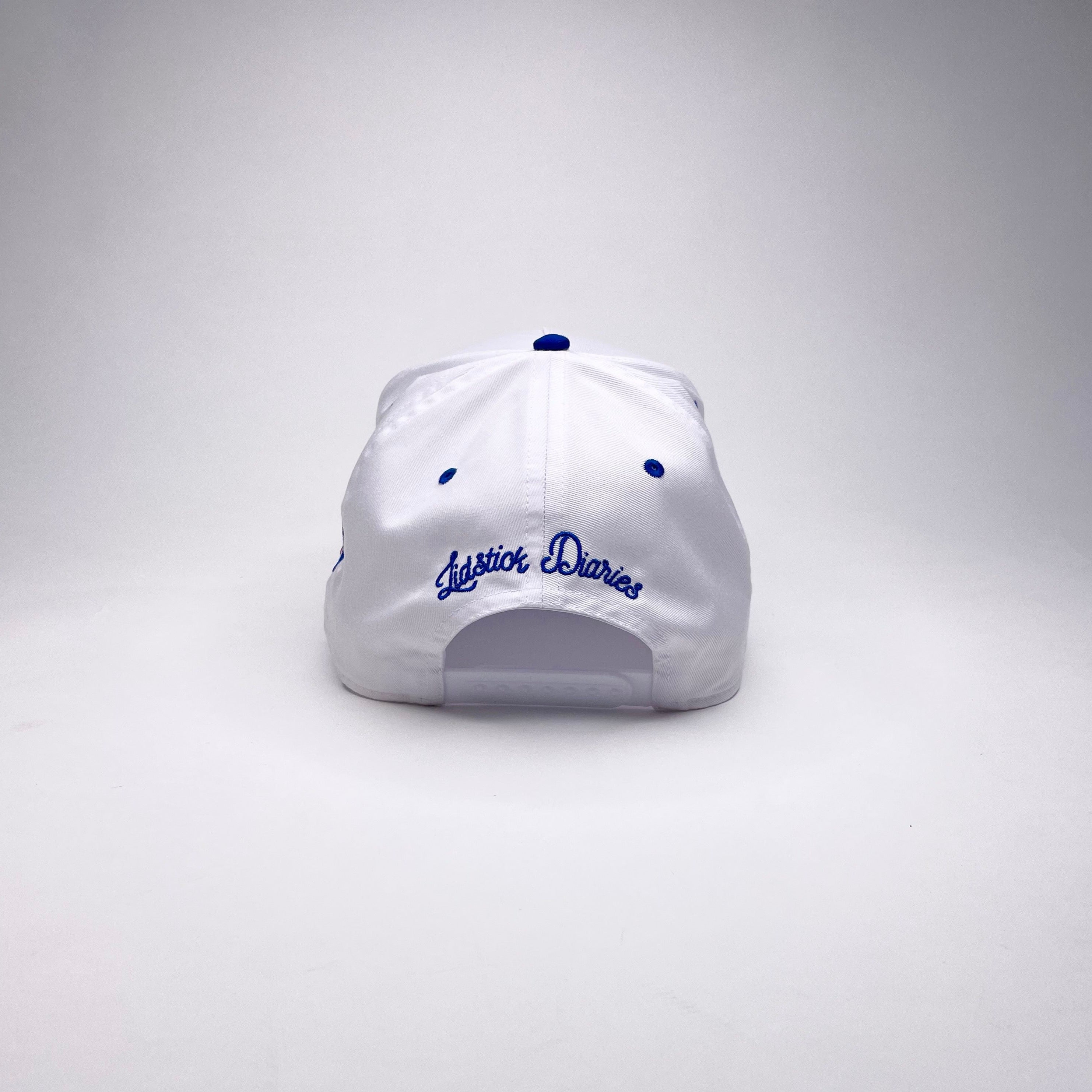 LA DRIP 5 PANEL MID PROFILE BASEBALL CAP/WHITE/ROYALBLUE